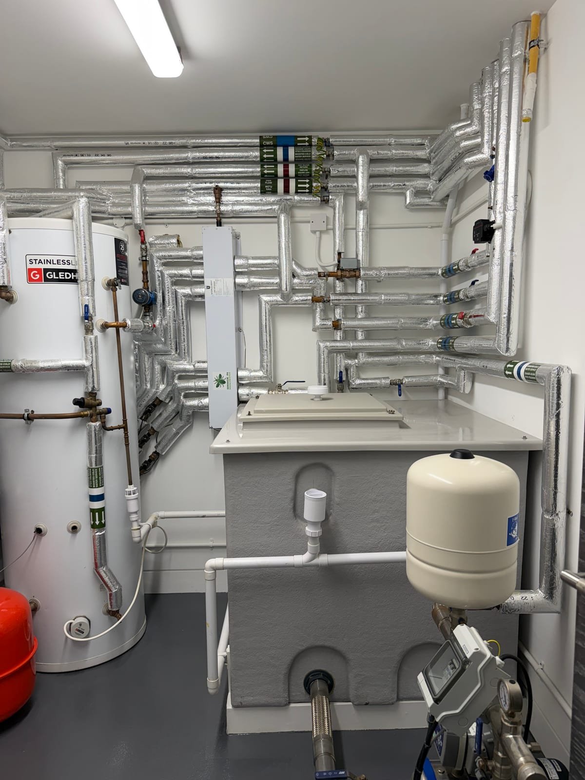 Mechanical and electrical plant room installation